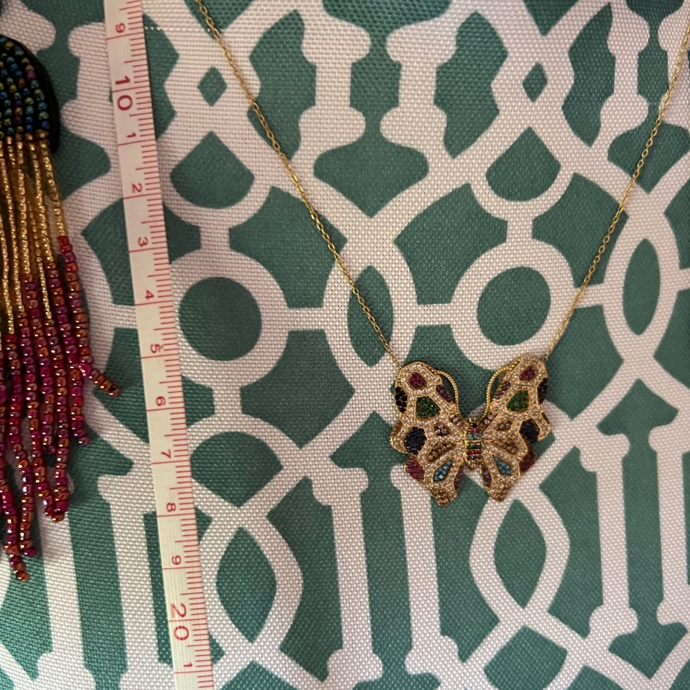 Butterfly Necklace with Boho Beaded earrings - Picture 6 of 10